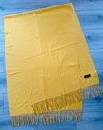 Mustard Soft Plain Cashmere Blend Large Unisex Winter Warm Scarf Shawl