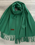 Green Soft Plain Cashmere Blend Large Unisex Winter Warm Scarf Shawl