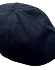 Traditional 6 Panels Cap Plain Navy Wool Blend Classic Flat Caps