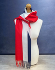 Union Jack British Flag Cotton Blend Scarf – Red, White & Navy
