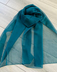 Teal Green Chiffon Plain Lightweight Soft Silky Ladies Scarf Shawl Wrap
