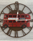 London Double Decker Bus Metal Wall Clock, Home Decor, Novelty Gift, 33 cm