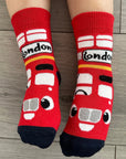 3 Pairs Unisex Seamless London Bus Baby Newborn Cotton Rich Novelty Socks 0-12 Months