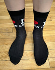 I Love London Black Socks, Unisex Seamless Novelty Fun Gift Cotton Rich Socks