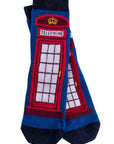 Unisex Seamless London Red Telephone Box Cotton Rich Novelty Kids Socks 8-15 Years