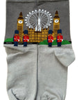 London Eye Westminster Abbey Guards Big Ben Socks, Seamless Novelty Fun Gift Socks