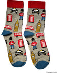 London Icons Big Ben Red Bus Union Jack Socks, Seamless Novelty Fun Gift Socks EUR 39-46 UK 6-11