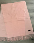 Pink Soft Plain Cashmere Blend Large Unisex Winter Warm Scarf Shawl