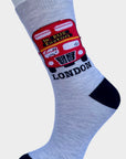 London Red Bus Double Decker Bus Socks, Novelty Fun Gift Unisex Cotton Socks