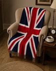 Union Jack British Flag Cotton Blend Scarf – Red, White & Navy