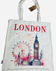 London Tote Bag Reusable Shopping Bag Cotton Shoulder Bag