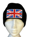 Union Jack Flag Black Beanie Hat