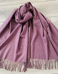 Purple Soft Plain Cashmere Blend Large Unisex Winter Warm Scarf Shawl