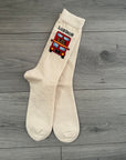 Seamless London Red Bus Double Decker Bus Cotton Rich Socks, Novelty Fun Gift Socks