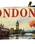London Canvas Pouch – Souvenir Makeup Bag, Travel Coin Purse, UK Gift