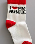 I Love My Auntie Socks, Baby Newborn Kids Socks, Unisex Seamless Cotton Rich Novelty Socks 0-3 Years