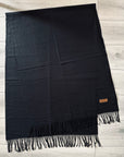 Black Soft Plain Cashmere Blend Large Unisex Winter Warm Scarf Shawl