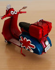 Vintage Rustic Style Union Jack Scooter Ornament Metal Retro Motorbike Antique, Decor