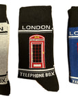 London Telephone Box, Red Telephone Booth Calf Socks, Novelty Fun Gift Unisex Socks