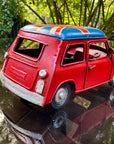 Vintage Union Jack Roof Ornament Tin Metal Retro Red Mini Cooper Car Antique