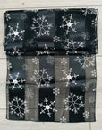 Snowflakes Christmas Silky Satin Striped Chiffon Scarf Shawl