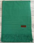 Green Soft Plain Cashmere Blend Large Unisex Winter Warm Scarf Shawl