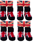 4 Pairs Union Jack British Flag Design Baby Socks, 0-12 Months