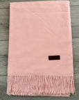 Pink Soft Plain Cashmere Blend Large Unisex Winter Warm Scarf Shawl