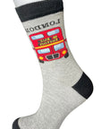 Seamless London Red Bus Double Decker Bus Cotton Rich Socks, Novelty Fun Gift Socks