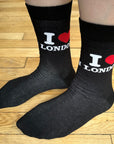 I Love London Black Socks, Unisex Seamless Novelty Fun Gift Cotton Rich Socks