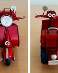 Vintage Rustic Style Union Jack Scooter Ornament Metal Retro Motorbike Antique, Decor