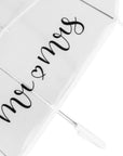 Mr & Mrs Clear Dome See Through Transparent Auto Open Wedding Brolly Umbrella