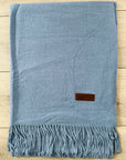 Blue Soft Plain Cashmere Blend Large Unisex Winter Warm Scarf Shawl