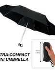 Ultra Compact Mini Black Umbrella, Pocket Small Lightweight Travel Umbrella