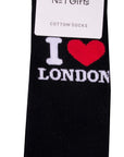 I Love London Black Socks, Unisex Seamless Novelty Fun Gift Cotton Rich Socks