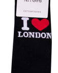 I Love London Black Socks, Unisex Seamless Novelty Fun Gift Cotton Rich Socks