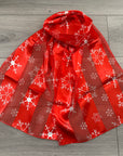 Snowflakes Christmas Silky Satin Striped Chiffon Scarf Shawl