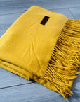 Mustard Soft Plain Cashmere Blend Large Unisex Winter Warm Scarf Shawl