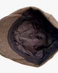 Men's Hat Herringbone Brown Wool Blend Flat Caps