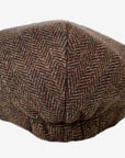 Men's Hat Herringbone Brown Wool Blend Flat Caps