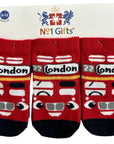 3 Pairs Unisex Seamless London Bus Baby Newborn Cotton Rich Novelty Socks 0-12 Months