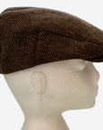 Men's Hat Herringbone Brown Wool Blend Flat Caps