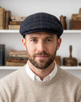 Wool Blend Flat Cap, Vintage Tweed Check Plaid Ivy Cap, Gift for Him