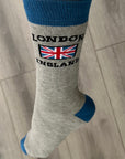 Seamless Union Jack London England Cotton Rich Socks, Novelty Fun Gift Men’s Socks