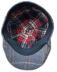6 Panel Flat Cap, Plaid Wool Blend Hat, Classic Ivy Cap, British Style Cap