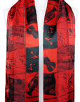 Musical Notes and Instruments Shiny Silky Satin Soft Scarf Shawl Wrap