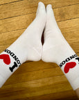 I Love London White Socks, Unisex Seamless Novelty Fun Gift Cotton Rich Kids Socks