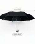 Ultra Compact Mini Black Umbrella, Pocket Small Lightweight Travel Umbrella