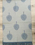 Soft Blue Grey Mulberry Life Tree Print Large Reversible Cashmere Blend Warm Scarf Shawl