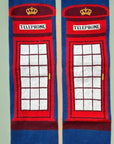 Unisex Seamless London Red Telephone Box Cotton Rich Novelty Kids Socks 8-15 Years